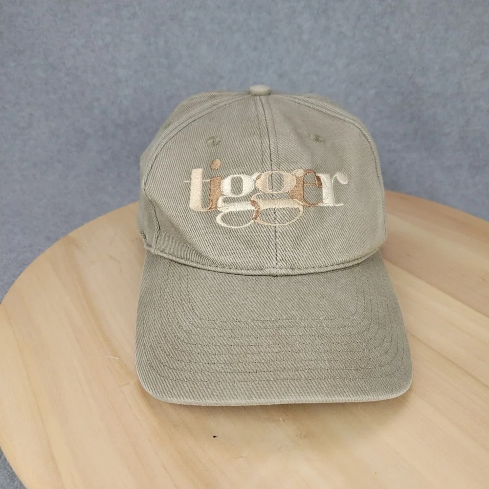 Walt‎ Disney World Tigger Embroidered Snapback Hat Khaki Olive Mens Dad Cap